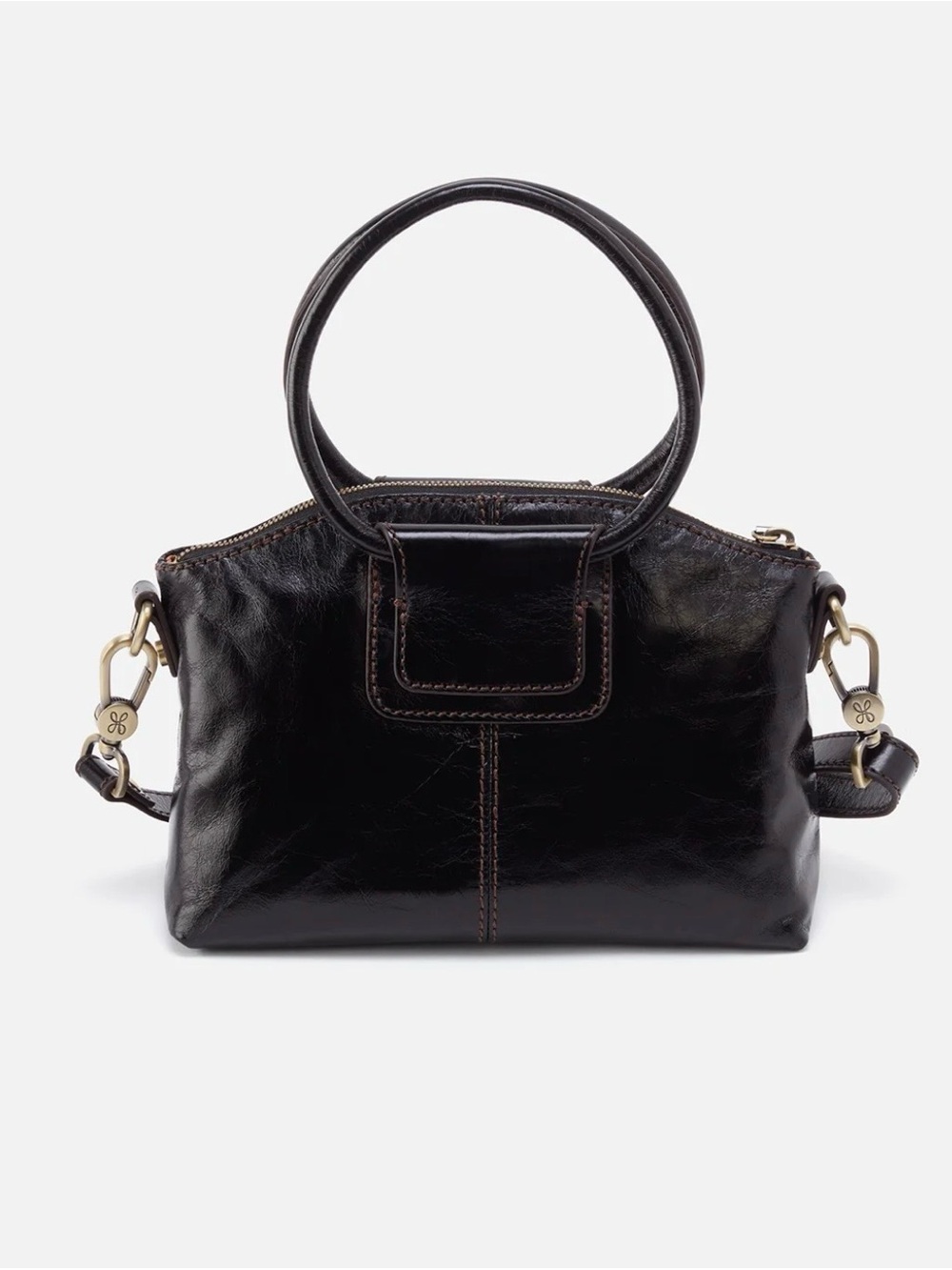 HOBO Black Leather Top-Handle Crossbody Bag